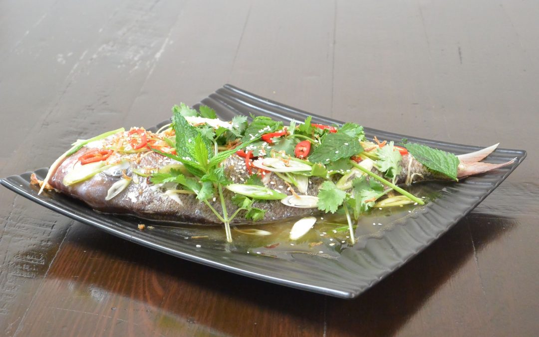Steamed Snapper with Asian Flavours