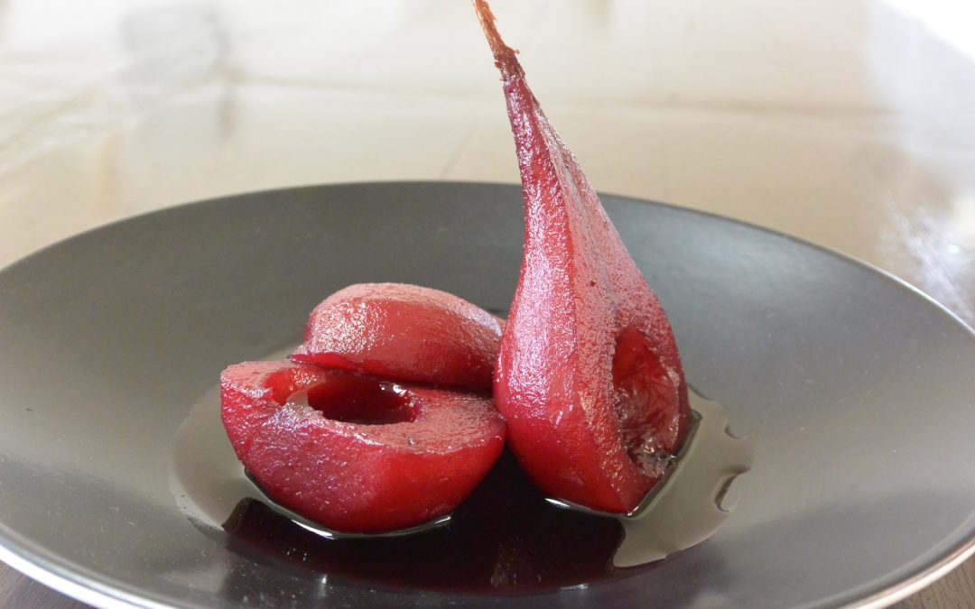 Red Wine and Spice Poaced Pears