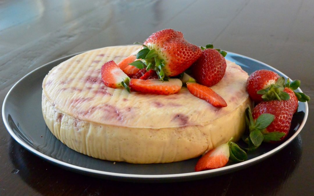 Steamed Strawberry Cheesecake