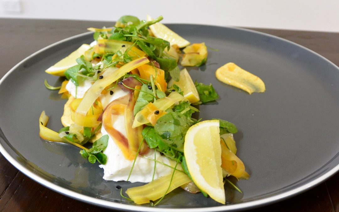Steamed Whiting, Carrot Salad, Hot Curry Mayonnaise