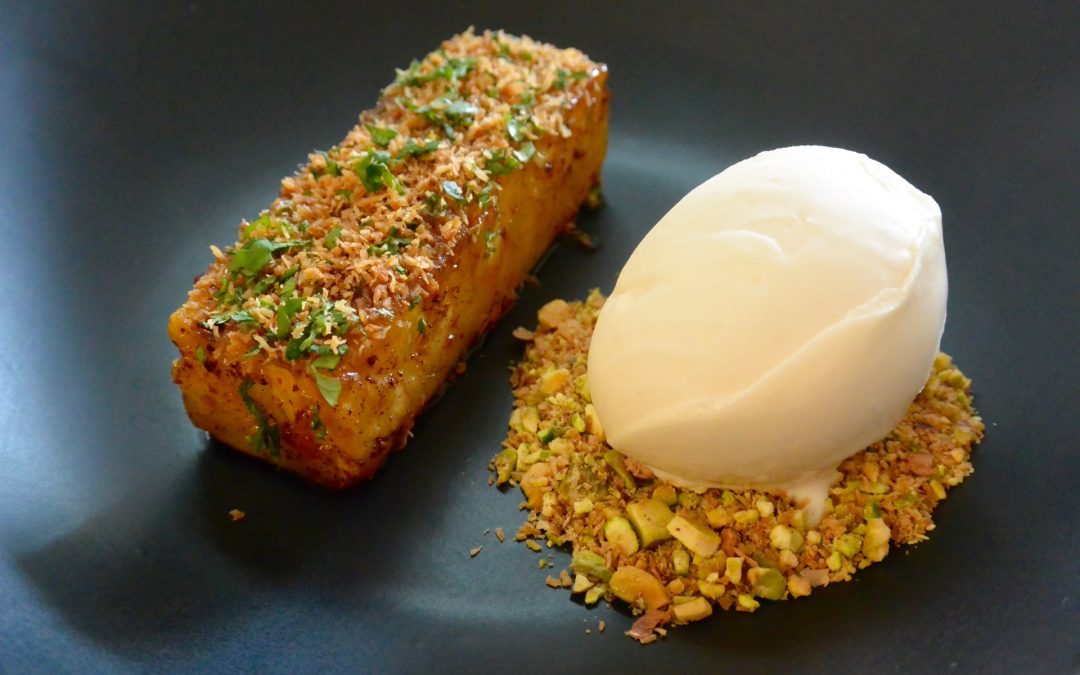 Slow Cooked Pineapple, Coconut and Pistachio
