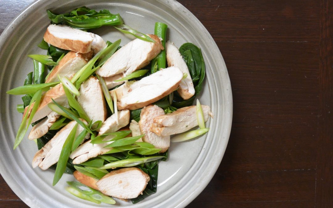 Steamed Chicken with Asian Flavours and Chinese Broccoli