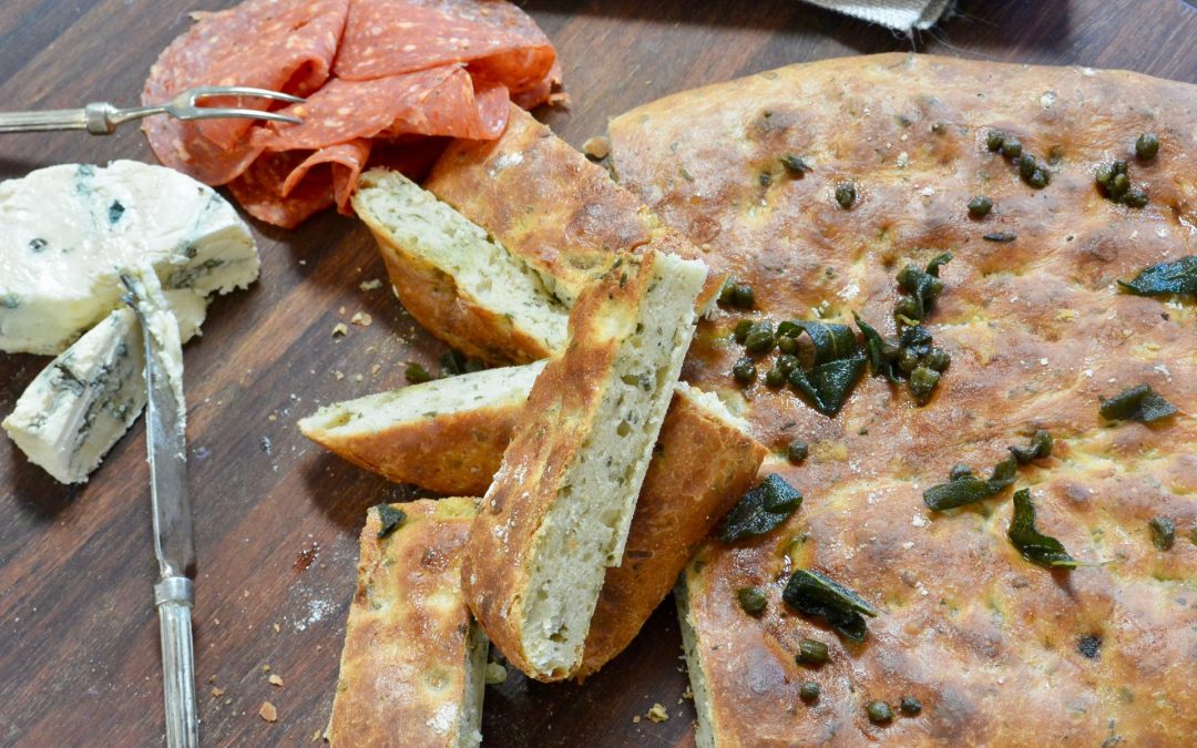 Stone Baked Sage, Caper and Brown Butter Foccacia